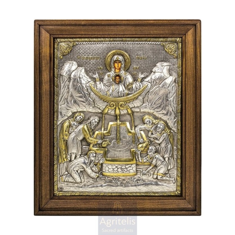 Silver Icon, Agritelis Sacred Artifacts, ieraskevi.com, The life Giving Source 48 x 40 cm