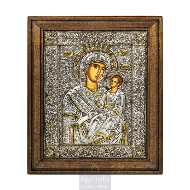 Silver Icon, Agritelis Sacred Artifacts, ieraskevi.com, Panagia Odigitria 50 x 40 cm