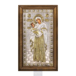 Silver Icon, Agritelis Sacred Artifacts, ieraskevi.com, Panagia Extensive Healing 61 x 36 cm