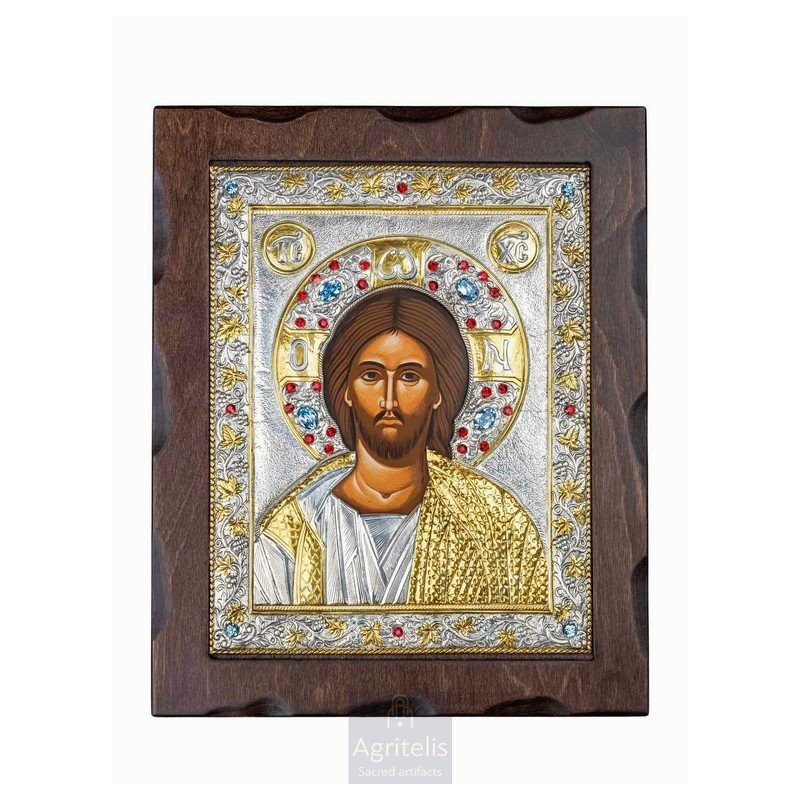 Silver Icon, Agritelis Sacred Artifacts, ieraskevi.com, Christ 34.5 x 28 cm