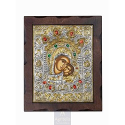 Silver Icon, Agritelis Sacred Artifacts, ieraskevi.com, Panagia Glykofilousa 34.5 x 28 cm