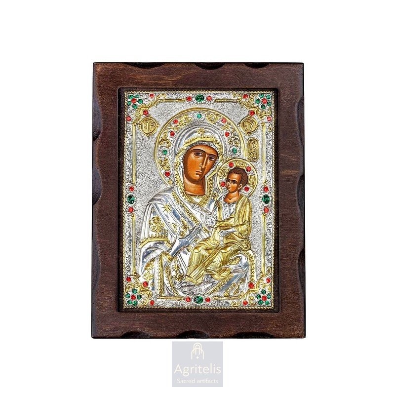 Silver Icon, Agritelis Sacred Artifacts, ieraskevi.com, Panagia Odigitria 24 x 18 cm