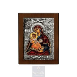 Silver Icon, Agritelis Sacred Artifacts, ieraskevi.com, Panagia the Sweetness of Angels Icon 14.6 x 11.3 cm