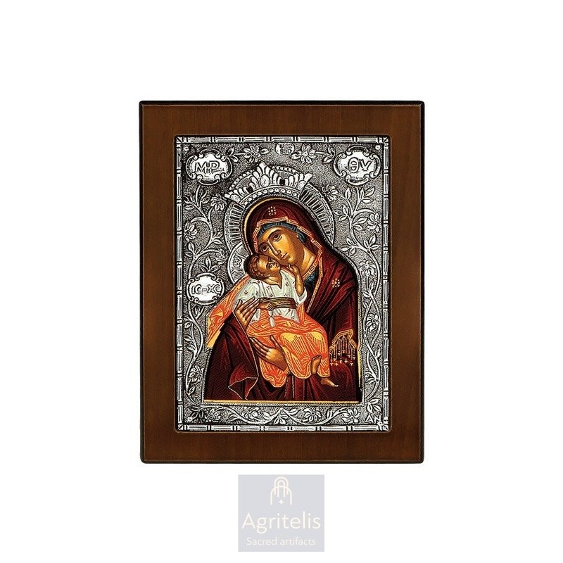 Silver Icon, Agritelis Sacred Artifacts, ieraskevi.com, Panagia Glykofilousa Icon 14.6 x 11.3 cm