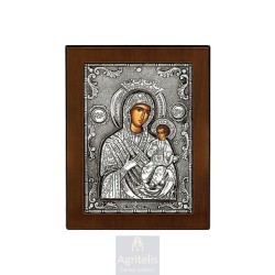 Silver Icon, Agritelis Sacred Artifacts, ieraskevi.com, Panagia the Unfading 14.6 x 11.3 cm