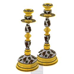 Candlestick Altar Gold plated Enameled