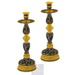 Candlestick Altar Gold plated Enameled