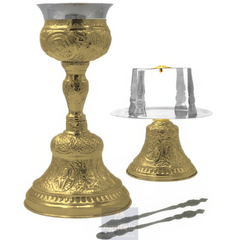 Chalice set, Gold Plated Chalice, Enameled Chalice, Agritelis, Church Supplies, ieraskevi.com