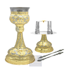 Chalice set, Gold Plated Chalice, Enameled Chalice, Agritelis, Church Supplies, ieraskevi.com