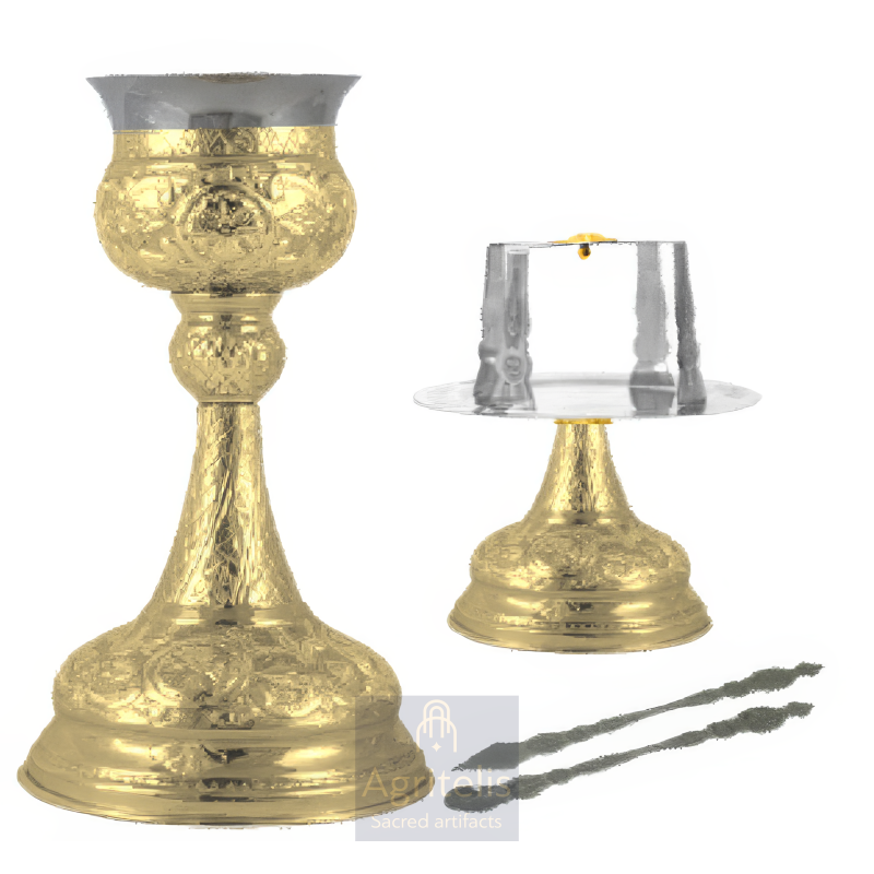 Chalice set, Gold Plated Chalice, Enameled Chalice, Agritelis, Church Supplies, ieraskevi.com