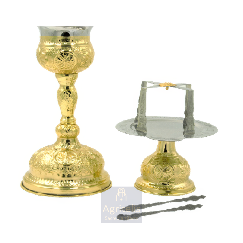 Chalice set, Gold Plated Chalice, Enameled Chalice, Agritelis, Church Supplies, ieraskevi.com