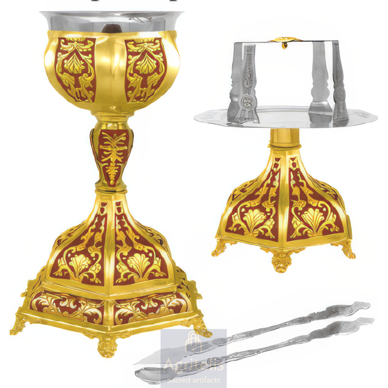 Chalice set, Gold Plated Chalice, Enameled Chalice, Agritelis, Church Supplies, ieraskevi.com