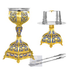 Chalice set, Gold Plated Chalice, Enameled Chalice, Agritelis, Church Supplies, ieraskevi.com