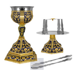 Chalice set, Gold Plated Chalice, Enameled Chalice, Agritelis, Church Supplies, ieraskevi.com