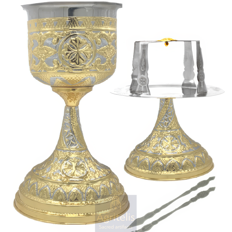 Chalice set, Gold Plated Chalice, Enameled Chalice, Agritelis, Church Supplies, ieraskevi.com