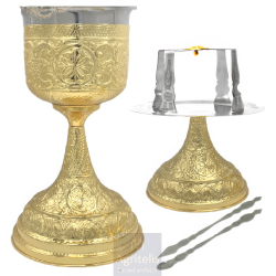 Chalice set, Gold Plated Chalice, Enameled Chalice, Agritelis, Church Supplies, ieraskevi.com