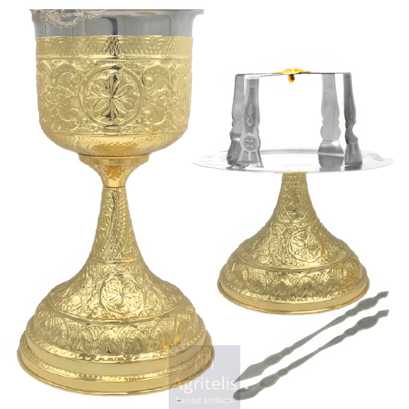 Chalice set, Gold Plated Chalice, Enameled Chalice, Agritelis, Church Supplies, ieraskevi.com