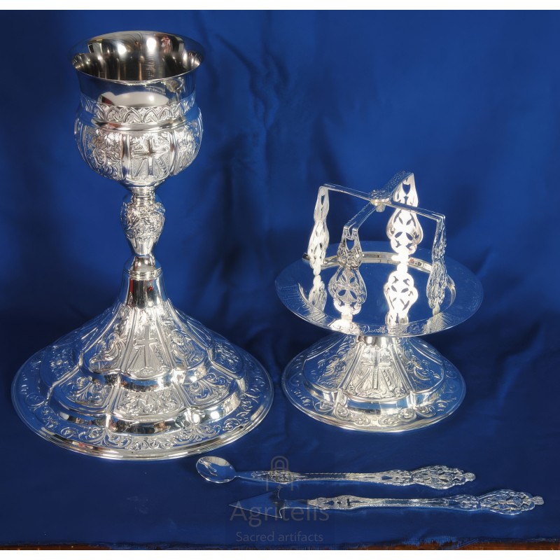 Chalice set, Gold Plated Chalice, Enameled Chalice, Agritelis, Church Supplies, ieraskevi.com