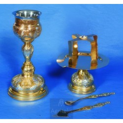 Chalice set, Gold Plated Chalice, Enameled Chalice, Agritelis, Church Supplies, ieraskevi.com