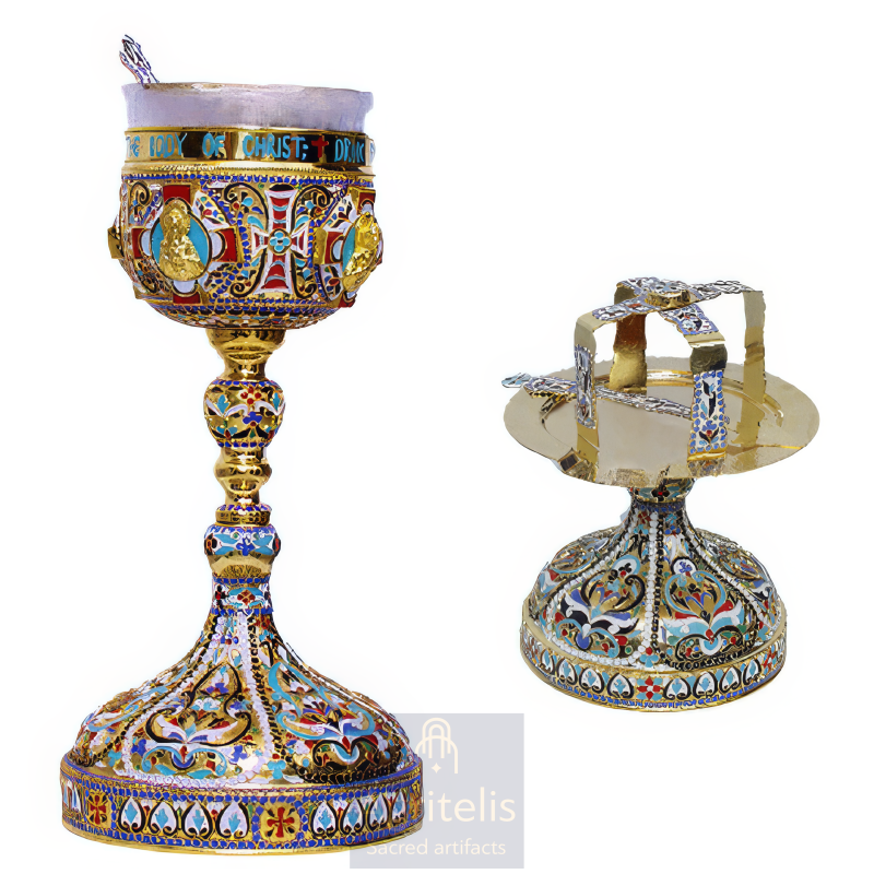 Chalice Set enameled, Agritelis, ieraskevi.com