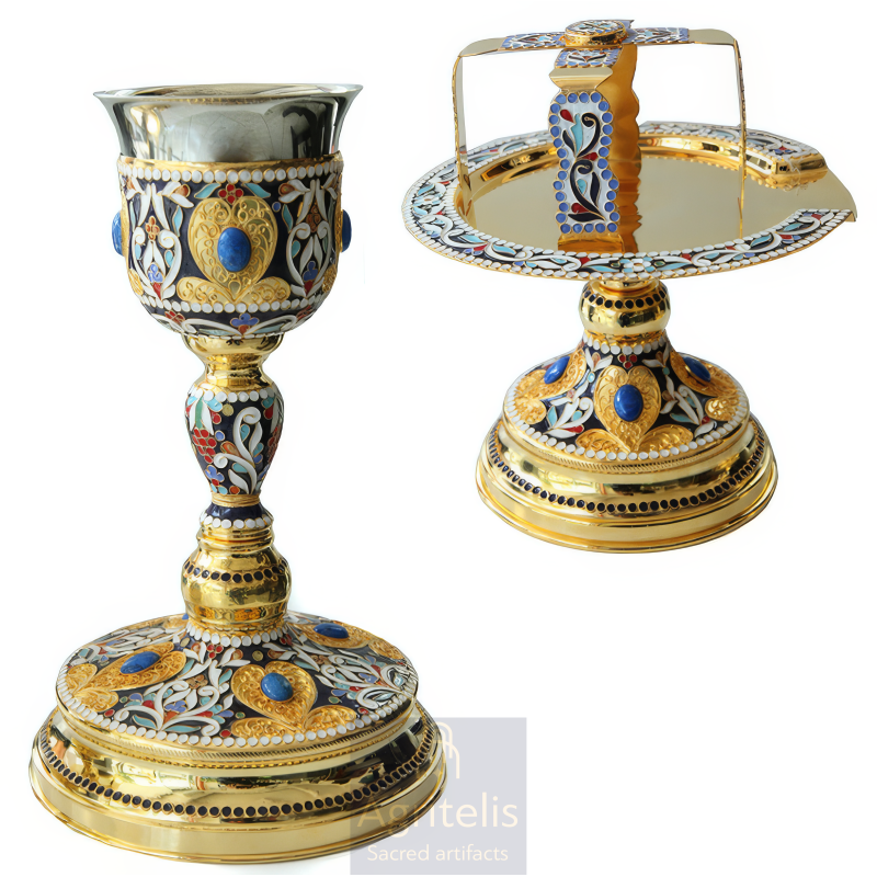 Chalice Set enameled, Agritelis, ieraskevi.com