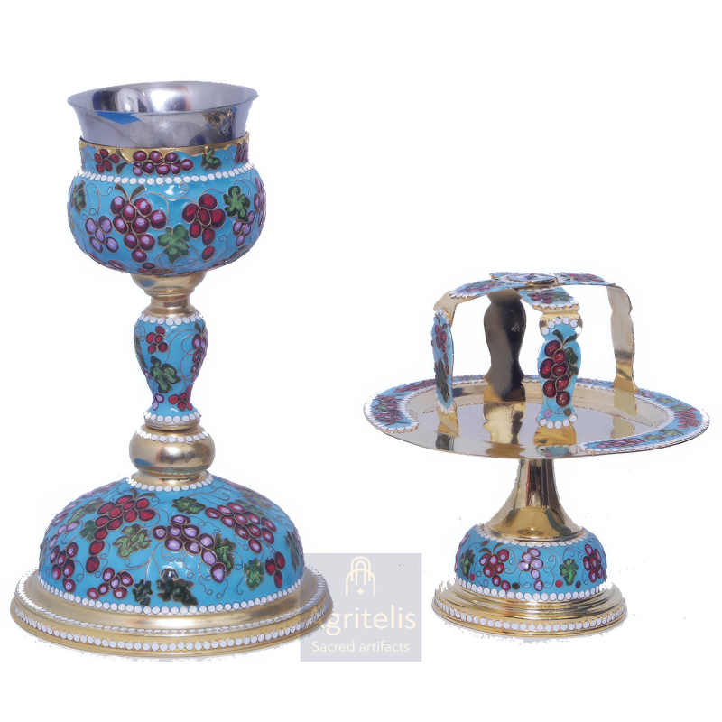 Chalice Set enameled, Agritelis, ieraskevi.com