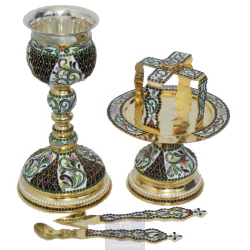 Chalice Set enameled, Agritelis, ieraskevi.com