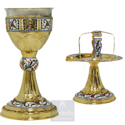 Chalice Set enameled, Agritelis, ieraskevi.com