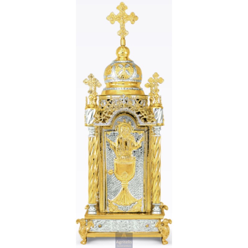 Tabernacle Silver and Gold Plated , Greek Orthodox , Brass,