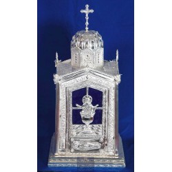 Tabernacle Silver Plated , Greek Orthodox , Brass, Handmade Carved,