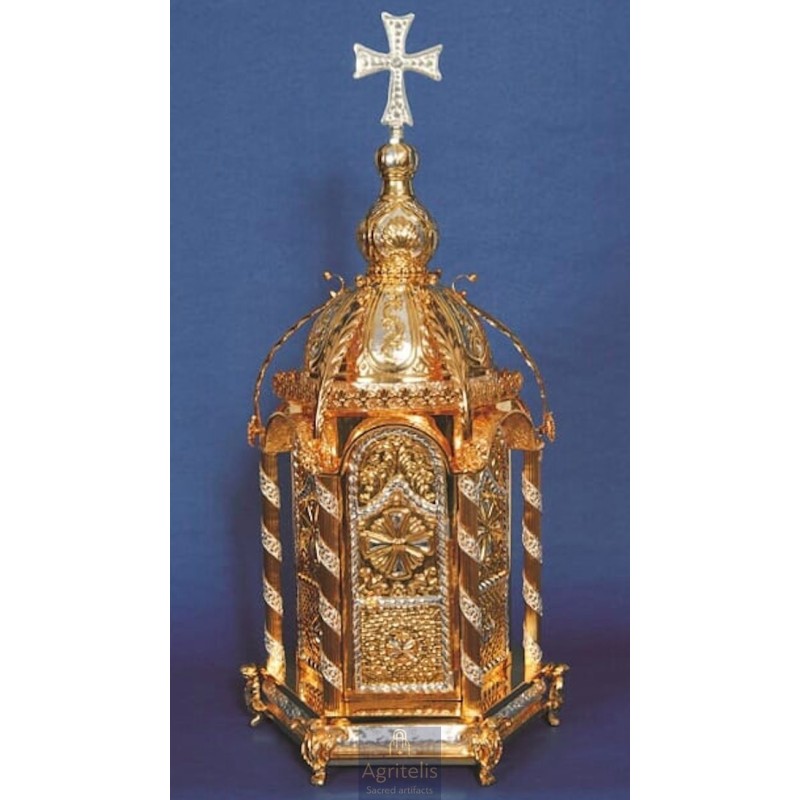 Tabernacle Silver and Gold Plated , Greek Orthodox , Brass,