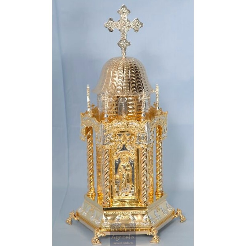 Tabernacle Silver and Gold Plated , Greek Orthodox , Brass,