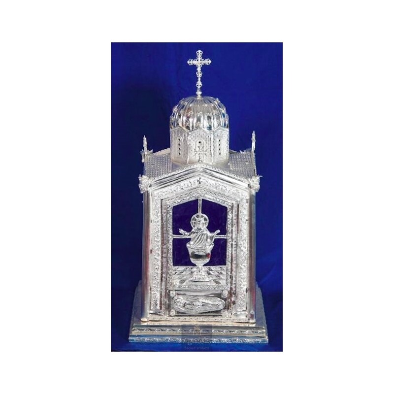 Tabernacle solid silver , Greek Orthodox ,Handmade Carved, Orthodox Artifact