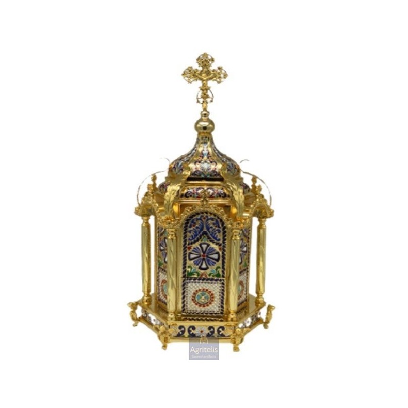 Tabernacle Gold Plated, Brass handmade, Carved,