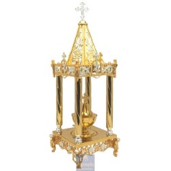 Tabernacle Gold Plated, Brass handmade, Carved,