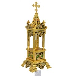 Tabernacle Enameled and Gold Plated , Greek Orthodox , Brass, 