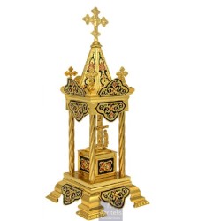 Tabernacle Enameled and Gold Plated , Greek Orthodox , Brass, 