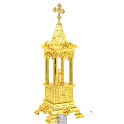 Tabernacle Gold Plated, Brass handmade, Carved,