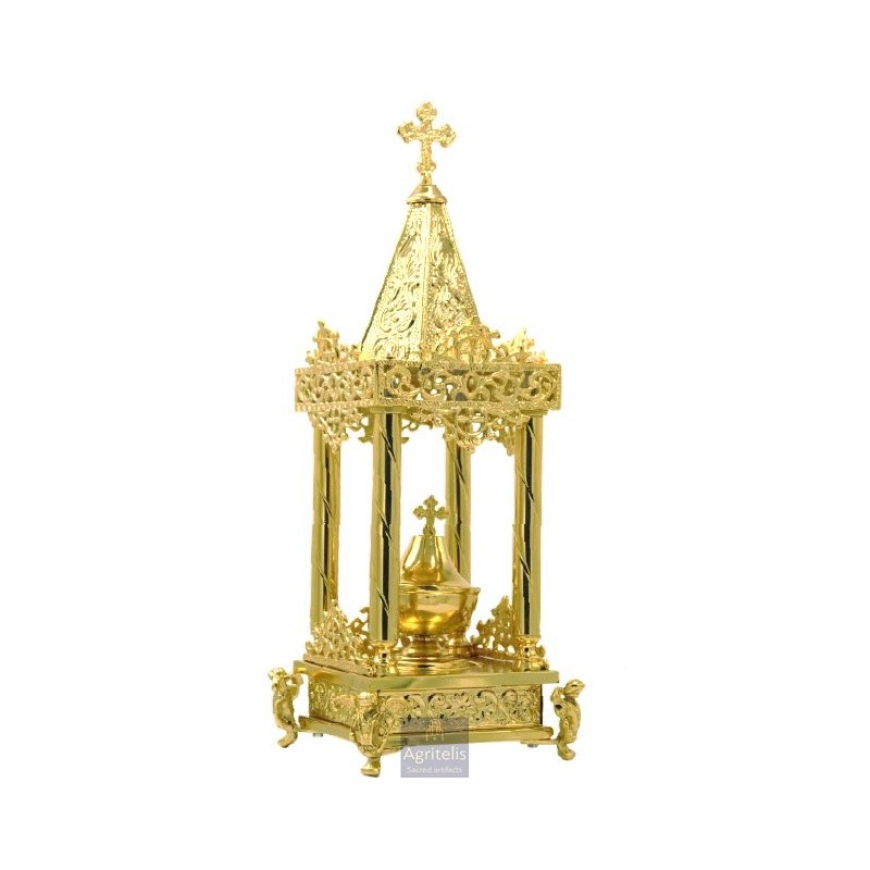 Tabernacle Gold Plated, Brass handmade, Carved,