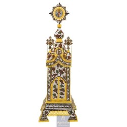 Tabernacle Enameled and Gold Plated , Greek Orthodox , Brass,