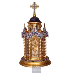 Tabernacle Gold Plated, Brass handmade, Carved,