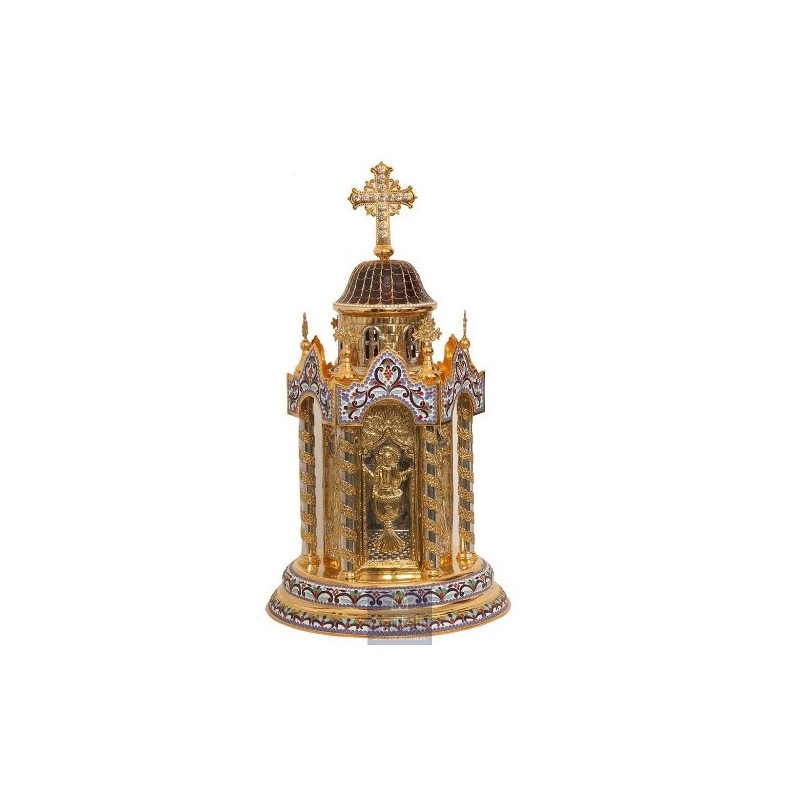 Tabernacle Gold Plated, Brass handmade, Carved,