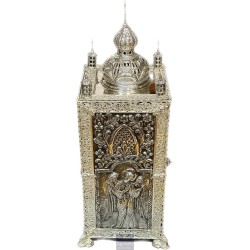 Tabernacle solid silver , Greek Orthodox ,Handmade Carved, Orthodox Artifact