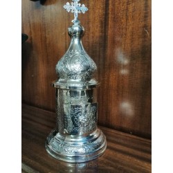 Tabernacle solid silver , Greek Orthodox ,Handmade Carved, Orthodox Artifact