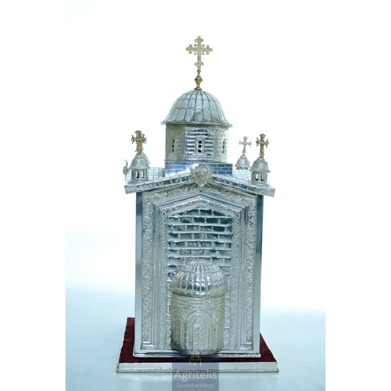 Tabernacle solid silver , Greek Orthodox ,Handmade Carved, Orthodox Artifact