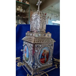 Tabernacle solid silver , Greek Orthodox ,Handmade Carved, Orthodox Artifact