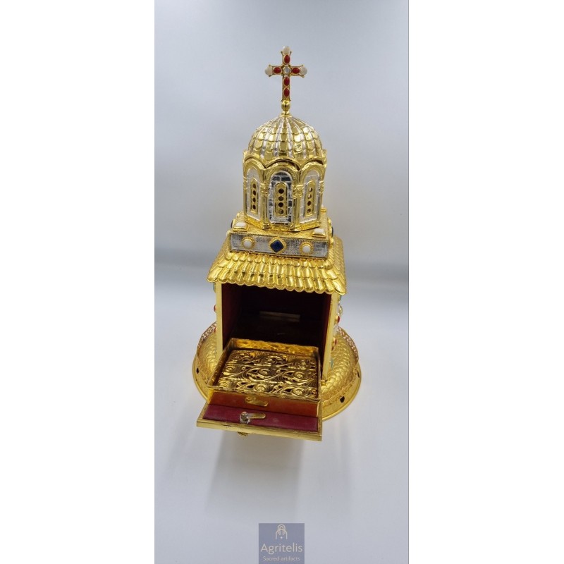 Tabernacle solid silver , Greek Orthodox ,Handmade Carved, Orthodox Artifact