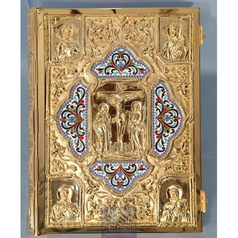 Christian Orthodox Gospel Enameled and Gold Plated  , Brass, Handmade