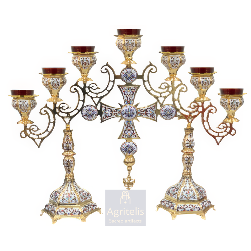 7 light Enameled Altar Vigil Lamp