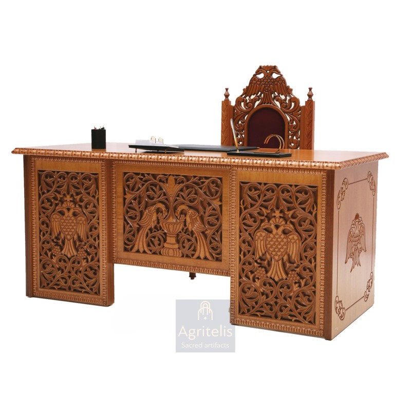 A beautifully crafted priest's desk made from solid linden wood. Perfect for a church office or study.